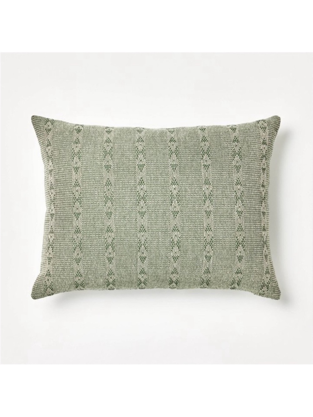 Studio McGee Oversized Woven Striped Lumbar Accent Pillow, 18” x 24” Green